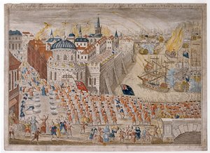 „A Havannah városának és kikötőjének kilátása Albemarle grófja és Sir George Pocock által augusztus 13-án alkotó: Unknown artist