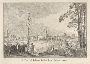 Kilátás a Fulham-hídra Putney felől alkotó: Unknown artist