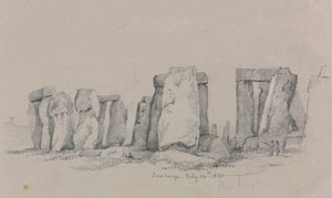 Stonehenge képe két figurával az előtérben alkotó: Unknown artist