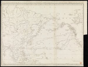 A Csendes-óceán északi részének térképe, amely tartalmazza Ázsia ÉK-i partjait és Amerika ÉNY-i partjait, amelyeket 1778-ban és 1779-ben Cook kapitány fedezett fel, és amelyeket 1788-ban és 1789-ben John Meares fedezett fel tovább (nyomtatásban) alkotó: Unknown artist
