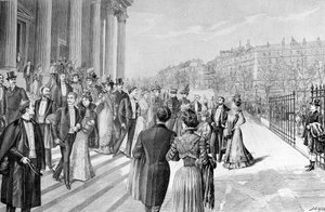 Nagyszerű esküvő a párizsi Madeleine-ben. alkotó: Unknown artist