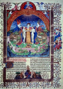 Ádám és Éva a földi paradicsomban miniatűr Flavius Josephus „Zsidó régiségek vagy zsidó régiségek” című filmből alkotó: Unknown artist
