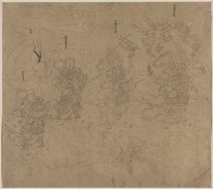Taoista és buddhista témák albuma: Daoista istenségek körmenete: 11. levél alkotó: Unknown artist