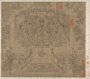 Taoista és buddhista témák albuma: Daoista istenségek körmenete: 1. levél alkotó: Unknown artist
