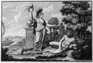 A Cisalpin Köztársaság (Cisalpina) allegóriája, amelyet Bonaparte Napóleon készített 1797.06.27-én francia mintára Olaszországban, amely 1802-ben lett Olasz Köztársaság. A Francia Köztársaság szimbólumai láthatók. Metszet Museo del risorgimento, Milánó. alkotó: Unknown artist