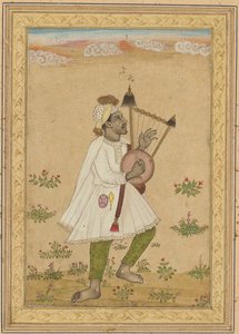 Egy afrikai lírajátékos (recto); kalligráfia (fordítva) alkotó: Unknown artist