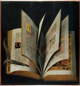 Felnyitott liturgikus könyv - Névtelen - 16. század eleje. - Olaj, fa - 70,2x65 - Galleria degli Uffizi, Firenze alkotó: Unknown artist