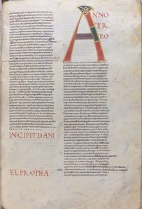 Anno tertio: Incipit Daniel Propha.Incipit of the Book of the Prophet Daniel, 11. század (miniatűr, hártyás kézirat) alkotó: Unknown artist