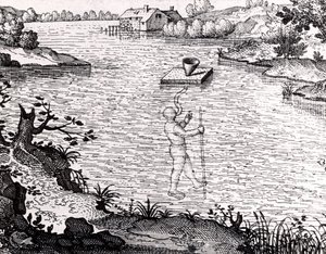 A búvár víz alatti légzését lehetővé tevő készülék alkotó: Unknown artist