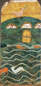 Arche de Noe – Noé bárkája, névtelen. Tempera a panelen, méret: 108x52, XIII. század vége, Museo de Bellas Artes de Bilbao alkotó: Unknown artist