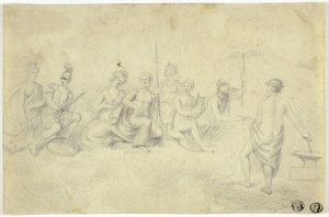 Az istenek és istennők gyűlése az Olümposz-hegyen alkotó: Unknown artist