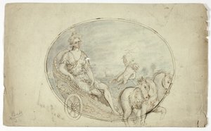 Aurora a szekéren (recto); három férfi portré mellkép (verso) alkotó: Unknown artist