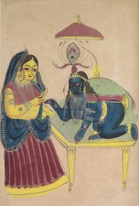Krisna baba vajat kér Yashodától alkotó: Unknown artist