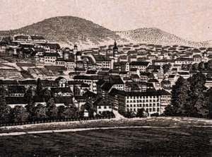 Baden Baden (Baden-Baden), Németország: kilátás a városra (Általános nézet). in "" A világ 168 nézetet szemléltet"" Keltezés nélküli (XIX. század vége) alkotó: Unknown artist
