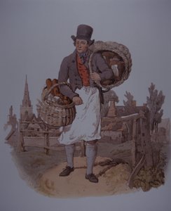Kenyeret szállító pék, 19. század eleje (színes litó) alkotó: Unknown artist