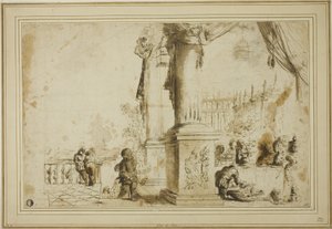 Bankett jelenet a teraszon alkotó: Unknown artist