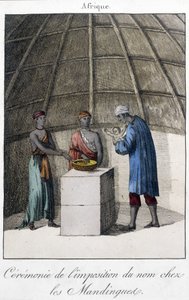 Keresztség a Mandinguesben (Mali?) Afrikában - metszet alkotó: Unknown artist