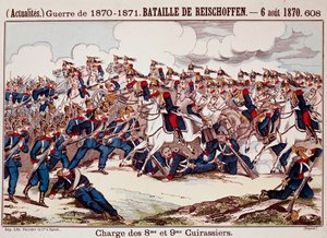 Worth-i csata, 1870. augusztus 6-án a francia-porosz háború kezdő szakaszában (metszet) alkotó: Unknown artist