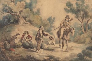 Koldusok és Lovas alkotó: Unknown artist