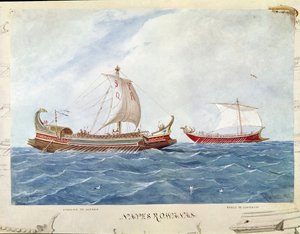 Bireme típusú galéria a Római Köztársaság alatt (akvarell alkotó: Unknown artist