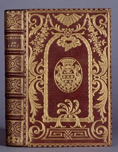 Könyvborító, díszes kötés egy 1747-ből származó almanach cotte családjának karjaira változik. Párizs, Dekoratív művészet alkotó: Unknown artist