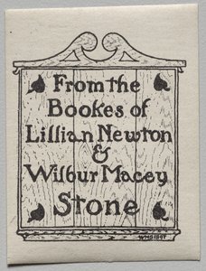 Könyvtábla: Lillian Newton és Wilbur Macey Stone alkotó: Unknown artist