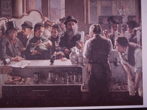 Brit kocsma italokat kínáló (színes litho) alkotó: Unknown artist