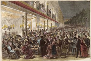 Kávézó a Grands Boulevards-on egy nyári estén 1869 - Párizs - Kávézó a Grands Boulevards-on egy nyári estén - 1869 alkotó: Unknown artist