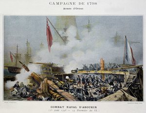 Egyiptom hadjárata (expedíciója) (1798-1801): Aboukir-i csata - a „” Napóleon tengeri csatái” c. alkotó: Unknown artist