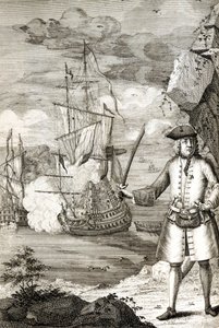 Henry Avery kapitány a Nagy Mogul egyik hajóját elfoglalva alkotó: Unknown artist