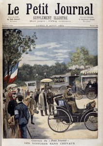 Autók lovak nélkül, első autó Panhard Levassor - borító. „” Le Petite Journal”” augusztus 6-án alkotó: Unknown artist