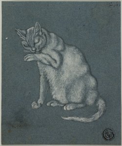 Cat Licking Paw alkotó: Unknown artist