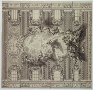 A Gesù templom mennyezete, Róma, Olaszország alkotó: Unknown artist