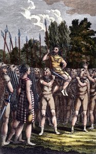Kelta szertartás. 19. századi metszet. alkotó: Unknown artist