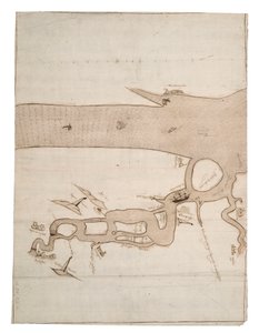 A Medway folyó és a Temze egy részének térképe: 24. sz. Sheerness, 1590 körül (tus és mosás) alkotó: Unknown artist