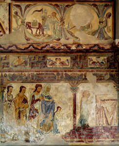 Szűz gyermekkora A vendeei régi Pouzauges-templom 12. és 13. századi freskói után. alkotó: Unknown artist