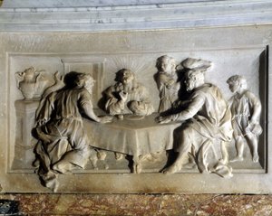 Krisztus és az emmausi zarándokok. Trets-templom oltárképe. alkotó: Unknown artist