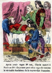 Clovis a halálos ágyán 511-ben. alkotó: Unknown artist