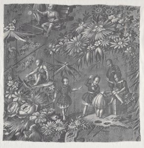 Rézkarc nyomott textil alkotó: Unknown artist