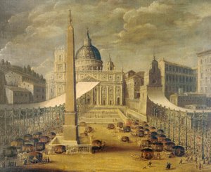 Corpus Christi körmenet a Szent Péter téren X. Innocent pápa idején, 1646 körül, ismeretlen művésztől, olaj, vászon alkotó: Unknown artist