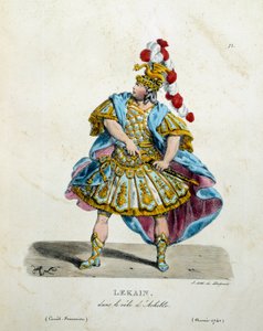 Lekain (Henri Louis Cain (Henri-Louis Le Kain) (1729-1778) jelmeze Akhilleusz szerepében 1740-ben. Francia vígszínházi jelmez, Hippolyte Lecomte (1781-1857) alkotó: Unknown artist