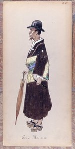 Giacomo Puccini 1904-es Pillangókisasszony című operája kórusának egyik szereplőjének jelmeze.A milánói Museo della Scala gyűjteménye. alkotó: Unknown artist