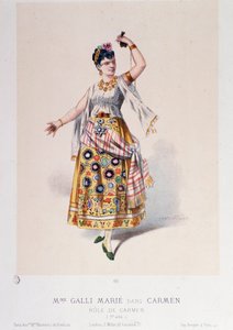 Marie Galli jelmeze a Carmenben, Georges Bizet operája alkotó: Unknown artist
