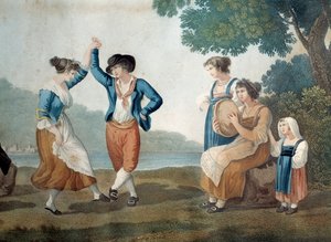 Táncosok a Róma melletti Frascatiban, Olaszország Névtelen festmény alkotó: Unknown artist