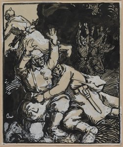 Egy lövészárokban a német katonák megadják magukat alkotó: Unknown artist