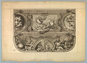 LeBrun és Mignard kitüntetései a Versailles-i palotában alkotó: Unknown artist