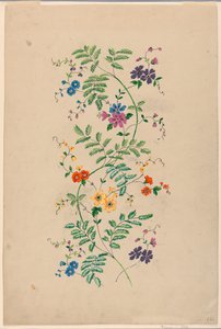 Tervezés függőleges Rinceau-hoz szőtt szövethez alkotó: Unknown artist