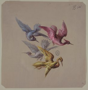 Tapéta- és textiltervek: Madarak alkotó: Unknown artist
