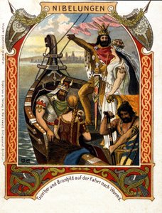 Die Nibelungen, Heinrich Dorn (1804-1892) német karmester és zeneszerző 1854-ben komponált operája. századi kromolitográfia. alkotó: Unknown artist