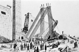 Luxor obeliszkjének elmozdulása 1829-ben. alkotó: Unknown artist